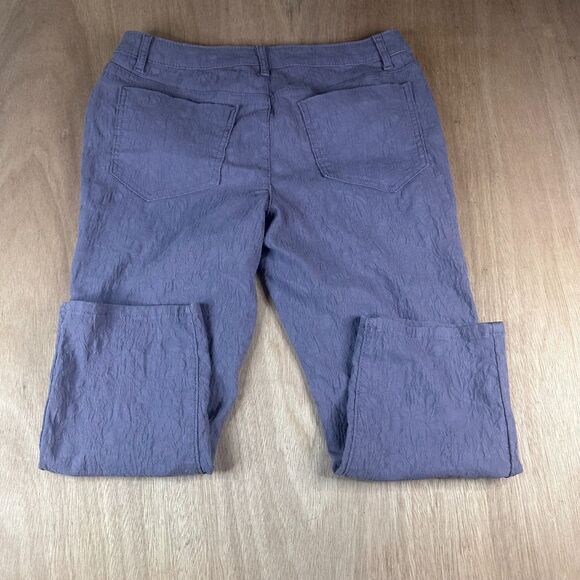 Simply Vera Vera Wang Cropped Wide Leg Pants Purple Textured Women’s 12 - Picture 2 of 5
